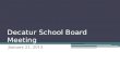 Decatur School Board Meeting