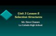 Unit 3 Lesson 8 Selection Structures