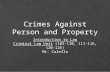 Crimes Against Person and Property