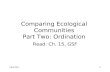 Comparing Ecological Communities Part Two: Ordination
