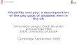 Disability and pay: a decomposition of the pay gaps of disabled men in the UK