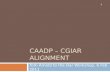 CAADP – CGIAR Alignment