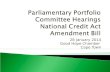 Parliamentary Portfolio Committee Hearings National Credit Act Amendment Bill