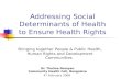 Addressing Social Determinants of Health to Ensure Health Rights