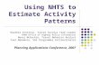 Using NHTS to Estimate Activity Patterns