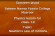 Samreen javed Saleem Nawaz Fazaia  College Masroor Physics lesson for  class- 10 Topic:
