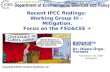 Recent IPCC findings:  Working Group III -  Mitigation. Focus on the FSU&CEE +