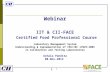 Webinar IIT & CII-FACE Certified Food Professional Course Laboratory Management System