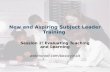 New and Aspiring Subject Leader Training