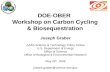 DOE-OBER  Workshop on Carbon Cycling & Biosequestration