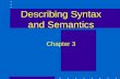 Describing Syntax and Semantics Chapter 3