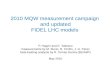 2010 MQW measurement campaign  and updated FIDEL LHC models