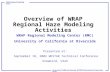 Overview of WRAP Regional Haze Modeling Activities