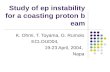 Study of ep instability for a coasting proton beam