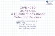 CIVE 4750 Using QBS  A Qualifications-Based Selection Process