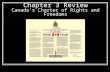 Chapter 3 Review Canada’s Charter of Rights and Freedoms