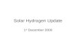 Solar Hydrogen Update