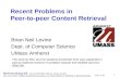 Recent Problems in  Peer-to-peer Content Retrieval