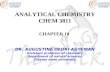 ANALYTICAL CHEMISTRY CHEM 3811 CHAPTER 10