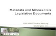 Metadata and Minnesota’s Legislative Documents
