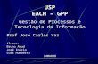 USP EACH – GPP Gestão de Processos e Tecnologia da Informação Prof José Carlos Vaz Alunos: