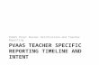 PVAAS Teacher Specific Reporting timeline and Intent