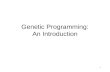 Genetic Programming: An Introduction