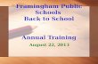Framingham Public Schools  Back to School Annual Training