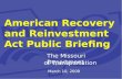 American Recovery and Reinvestment Act Public Briefing