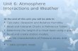 Unit 6: Atmosphere Interactions and Weather