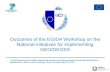 Outcomes of the EGIDA Workshop on the National initiatives for implementing GEO/GEOSS