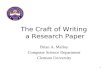 The Craft of Writing  a Research Paper