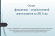 Отчет  финансово – хозяйственной деятельности за 2013 год