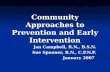 Community Approaches to Prevention and Early Intervention