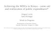 Achieving the MDGs in Kenya – some aid and reallocation of public expenditures*