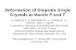 Deformation of Diopside Single Crystals at Mantle P and T