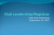 Club Leadership/Registrar