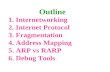 1. Internetworking 2. Internet Protocol 3. Fragmentation 4. Address Mapping 5. ARP vs RARP