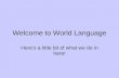 Welcome to World Language