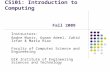 CS101: Introduction to Computing