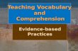 Teaching Vocabulary and  Comprehension