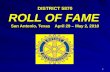 DISTRICT 5870 ROLL OF FAME San Antonio, Texas    April 29 – May 2, 2010