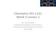 Chemistry SM-1131 Week 5 Lesson 1