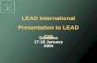 LEAD International Presentation to LEAD CIS