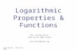 Logarithmic Properties & Functions