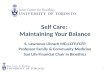 Self Care:  Maintaining Your Balance