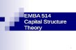 EMBA 514 Capital Structure Theory