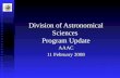 Division of Astronomical Sciences  Program Update