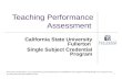 Teaching Performance Assessment