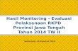 Hasil Monitoring  -  Evaluasi  Pelaksanaan  RKPD  Provinsi  Jawa Tengah Tahun 2014 TW II